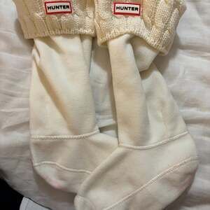 Hunter Half Cardigan Boot Socks White Size Large